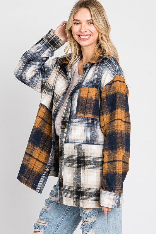 Ava Multi Color Flannel Shacket