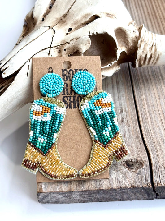 Beaded Boot Earrings