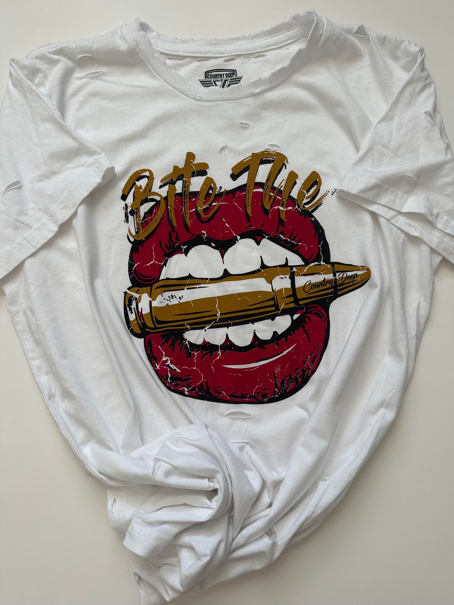 Bite the Bullet Distressed Tee