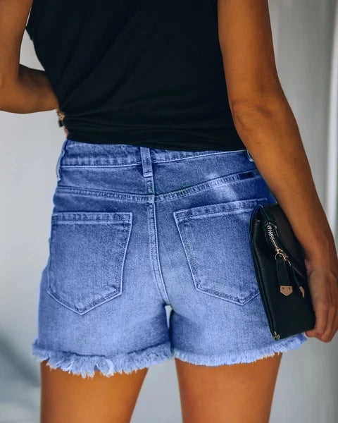 Georganne Ripped Denim Shorts