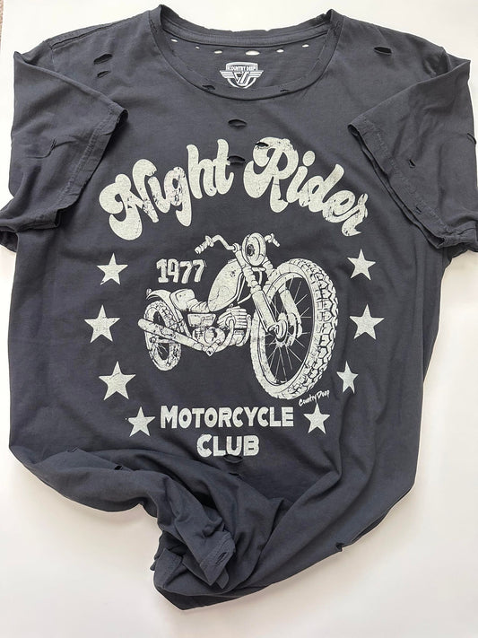 Night Rider Distressed Tee