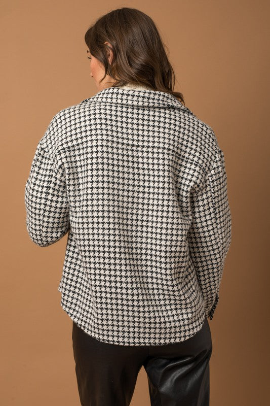 Quinn Houndstooth Shacket