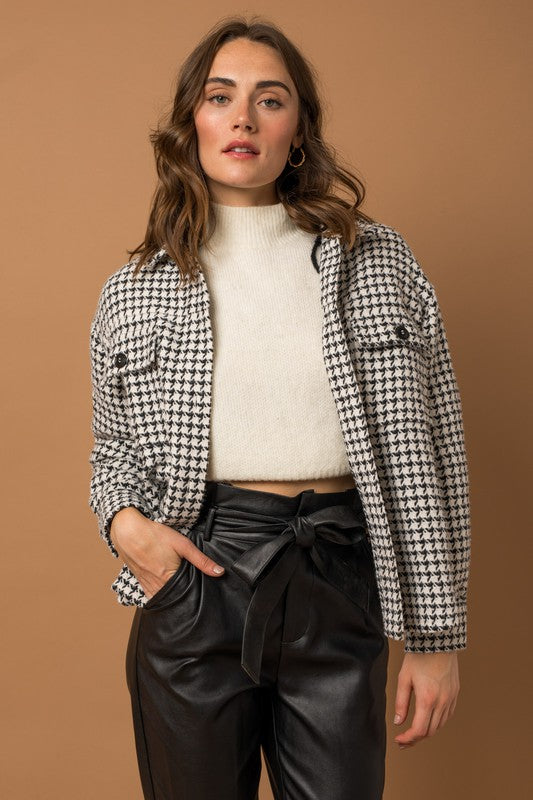 Quinn Houndstooth Shacket