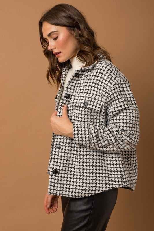 Quinn Houndstooth Shacket