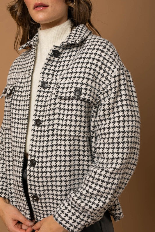 Quinn Houndstooth Shacket