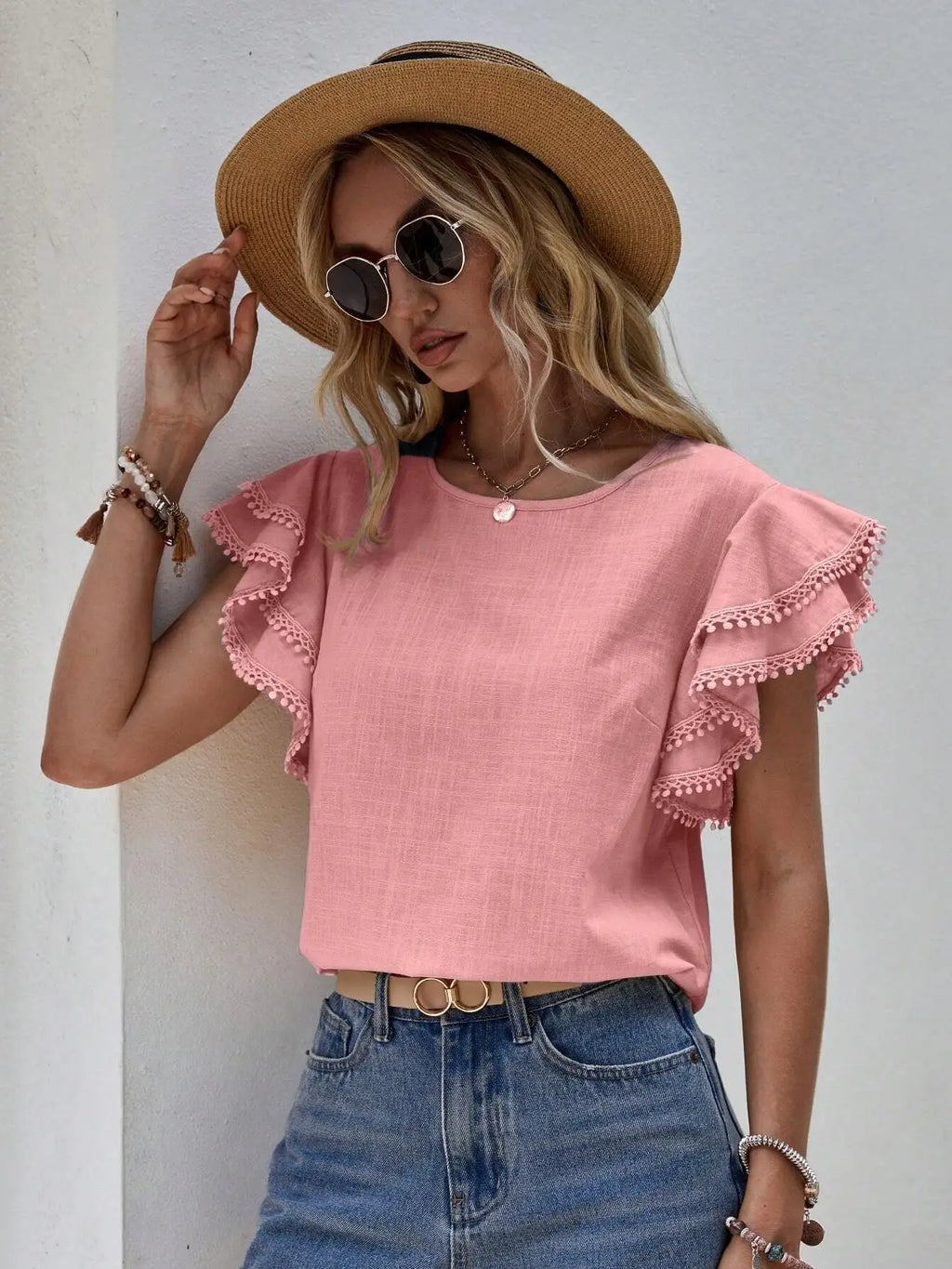 Natasha Ruffle Sleeve Top