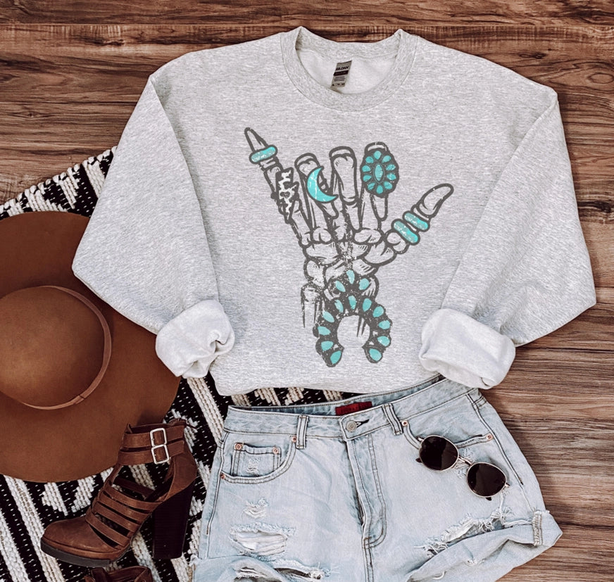 Turquoise Bones Sweatshirt