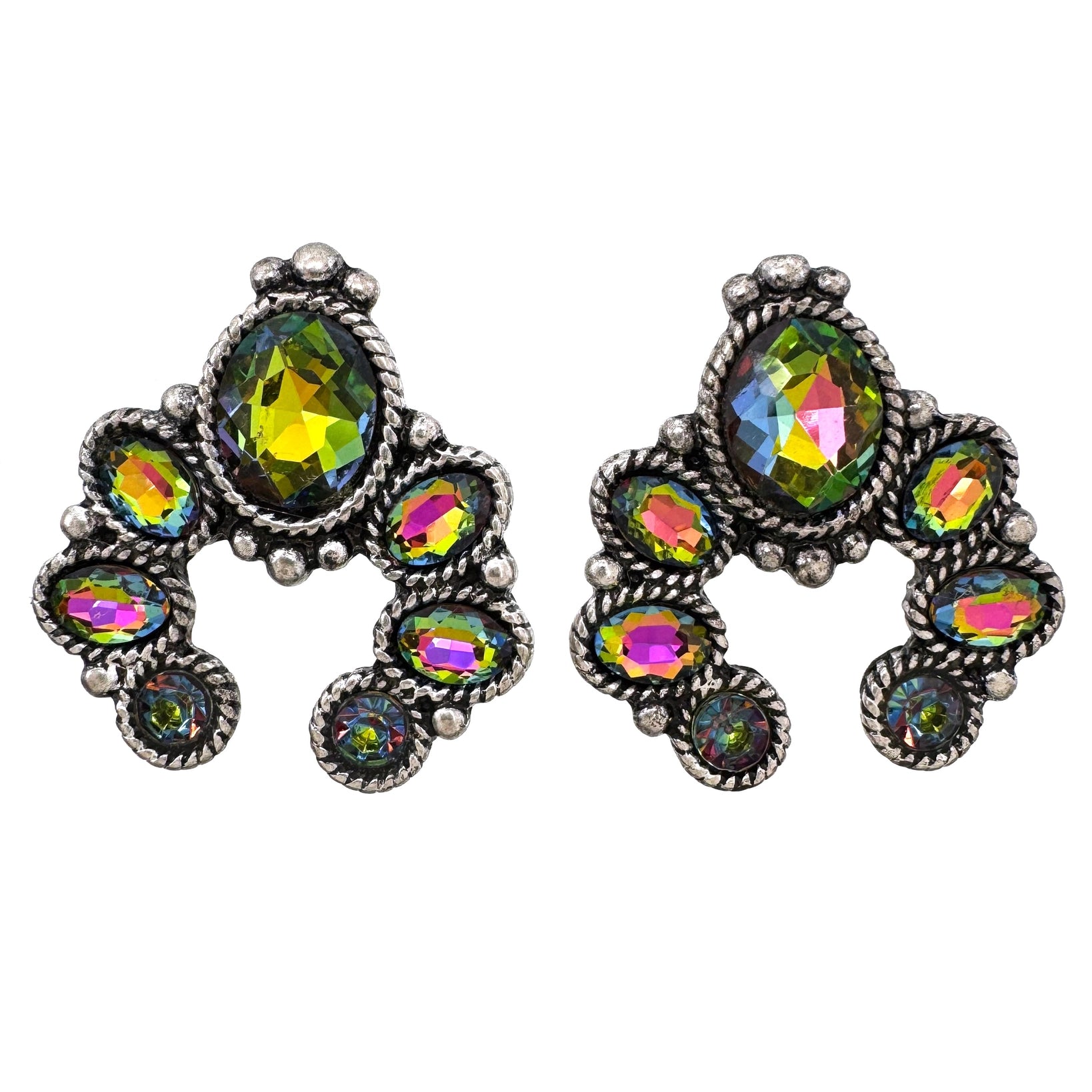 Crystal Squash Blossom Earrings