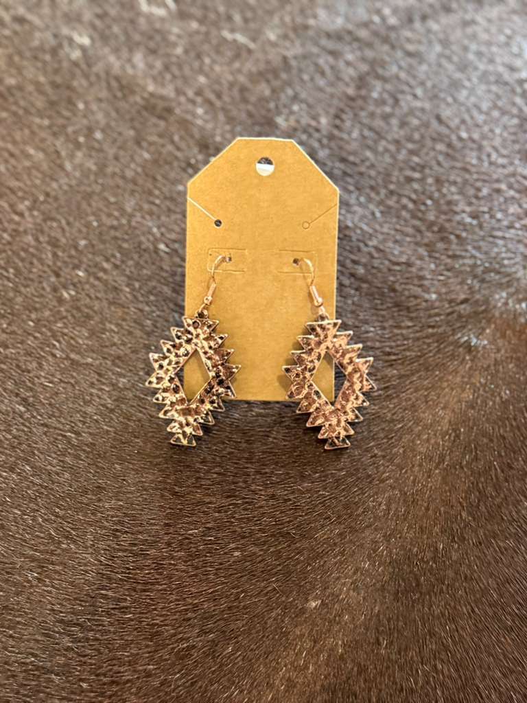 Hammered Aztec Dangle Earrings