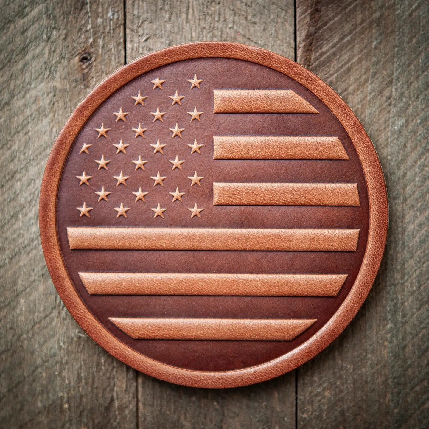 American Flag Leather Coasters