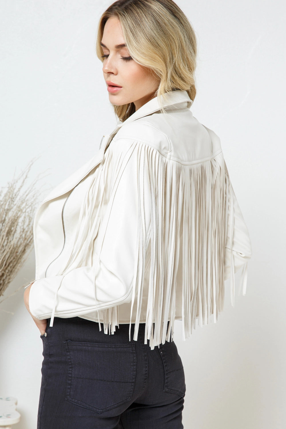 Oaks Cropped Faux Leather Jacket